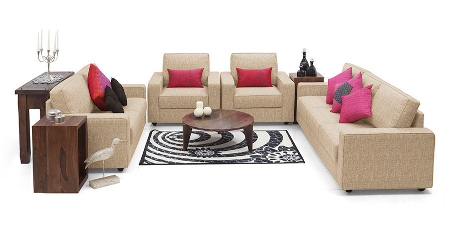 Flemingo Fabric Sofa 3Seater(Cream)